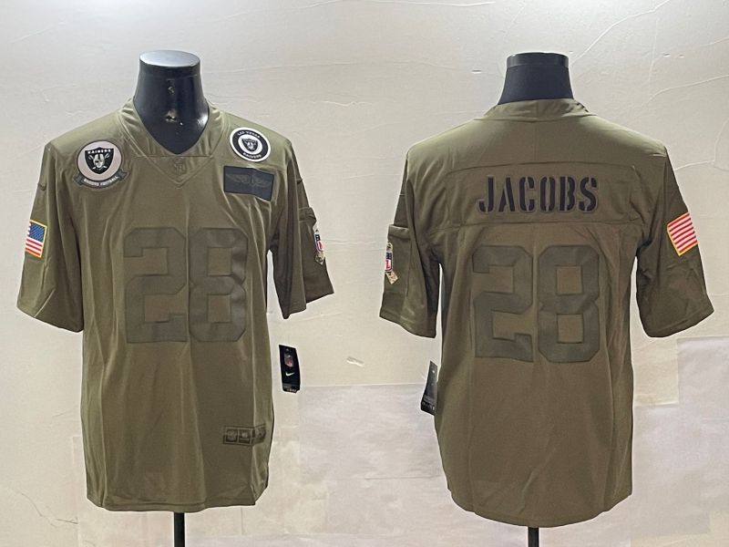 Men Oakland Raiders 28 Jacobs Green 2024 Nike Limited NFL Jersey style 01081